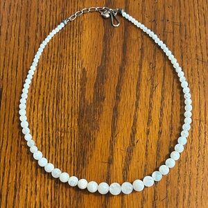 Elegant White Gemstone Beaded Necklace